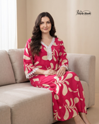 Designer Printed Rayon Maxi Nighty for Ladies