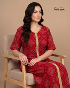 Elegant Floral Cotton Night Dress for Women