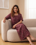 Indian Ajrak Design Full Length Nighty