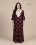 Style Hook Premium Cotton Lace Designer Nighty for Women