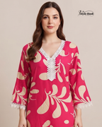 Designer Printed Rayon Maxi Nighty for Ladies