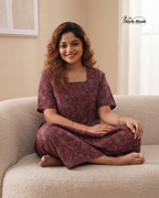 Indian Ajrak Design Full Length Nighty