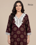 Style Hook Premium Cotton Lace Designer Nighty for Women