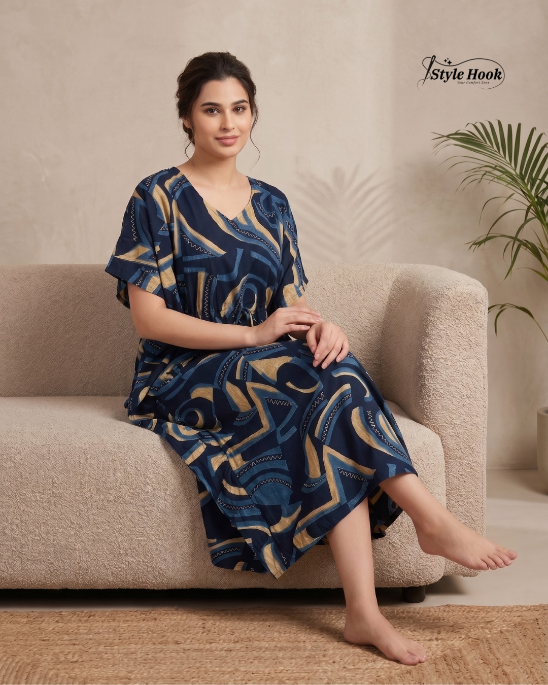Style Hook Floral Dubai Kaftan Nightwear