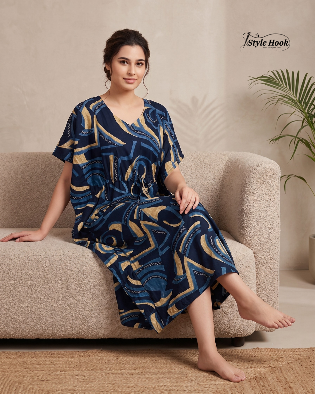 Style Hook Floral Dubai Kaftan Nightwear