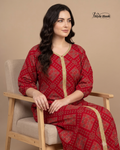 Elegant Floral Cotton Night Dress for Women