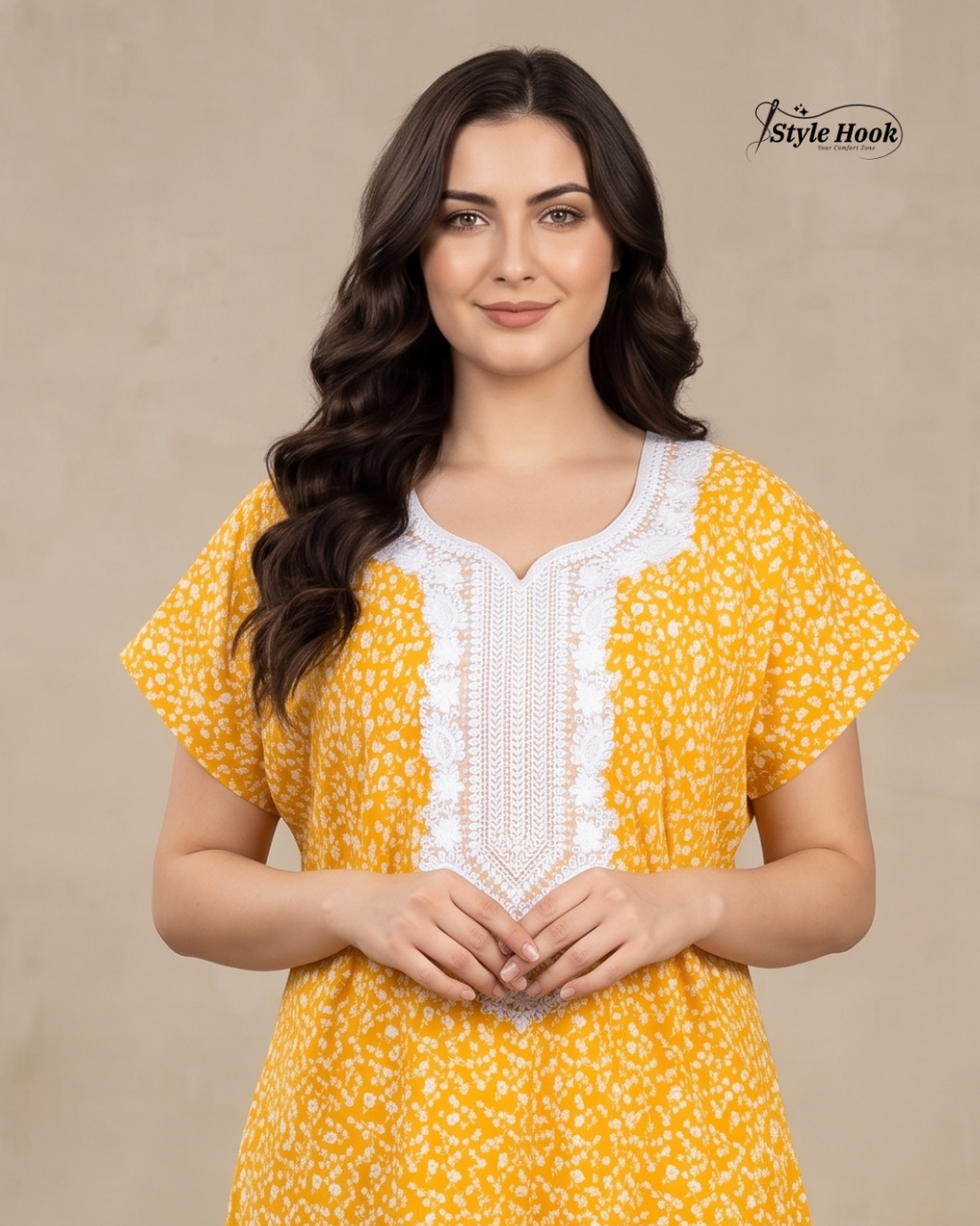 Pakistani Embroidered Nighty for Ladies