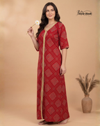 Elegant Floral Cotton Night Dress for Women