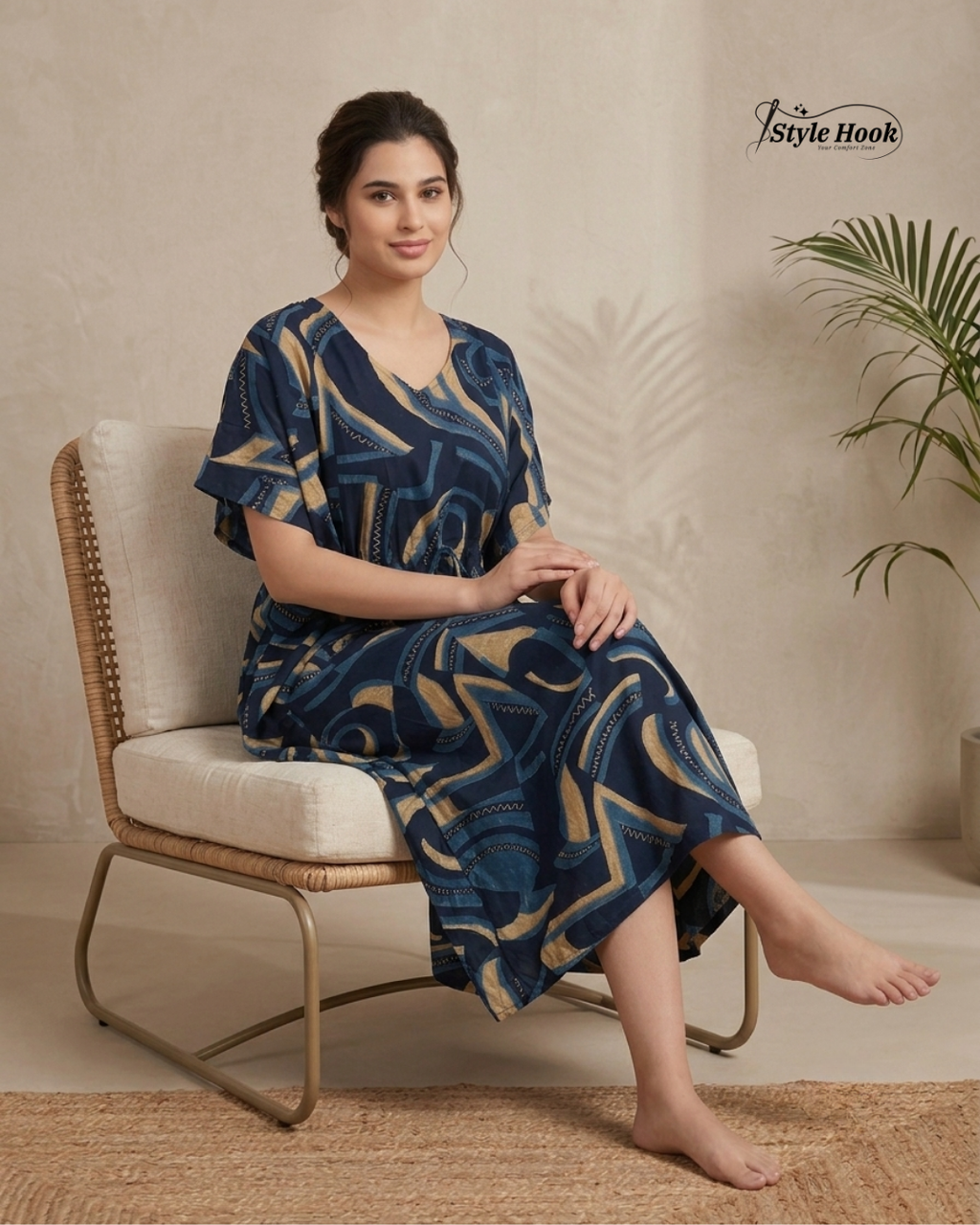 Style Hook Floral Dubai Kaftan Nightwear