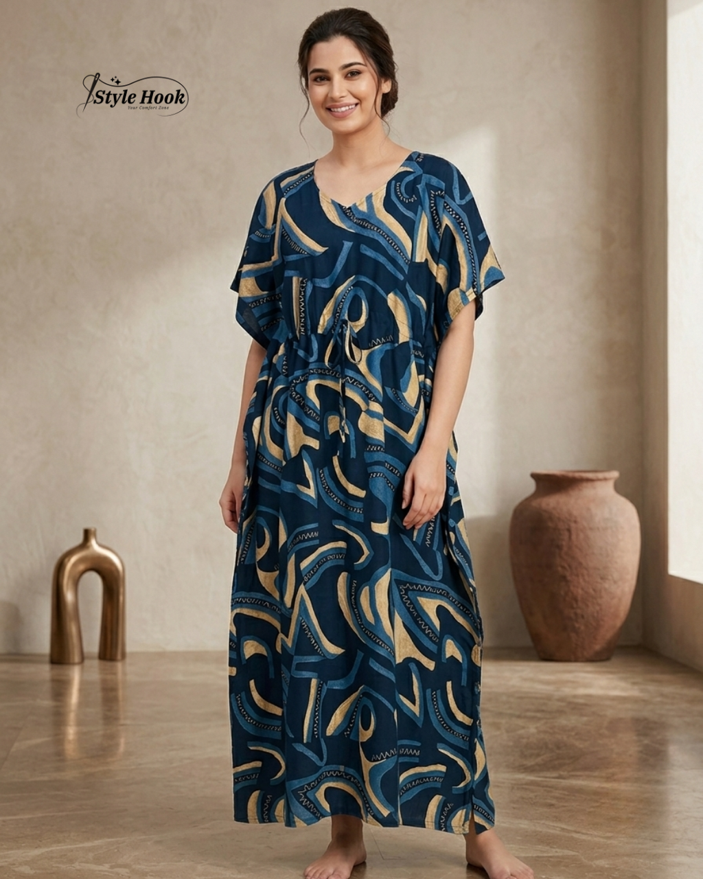 Style Hook Floral Dubai Kaftan Nightwear
