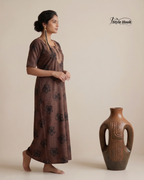 Style Hook Embroidered Neck Cotton Nighty