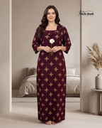 Classic Kerala Cotton Nighty with Contemporary Onam Neck Design in 4 different colors