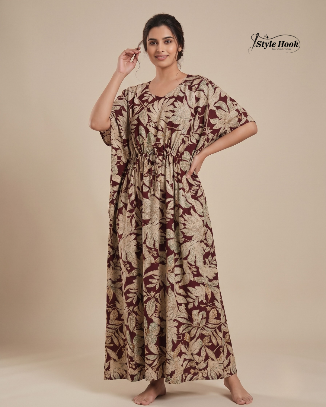 Style Hook Premium Printed Kaftan Nighty