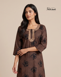 Style Hook Embroidered Neck Cotton Nighty