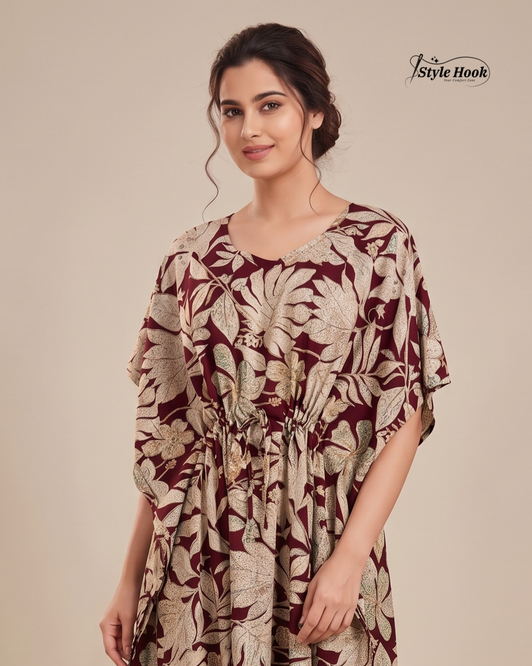 Style Hook Premium Printed Kaftan Nighty