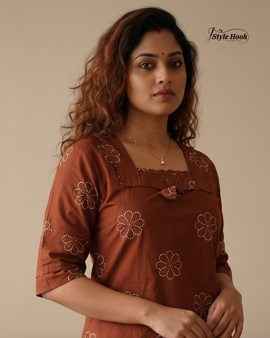 Kerala Onam Special Cotton Nighty with Trending Neck Design