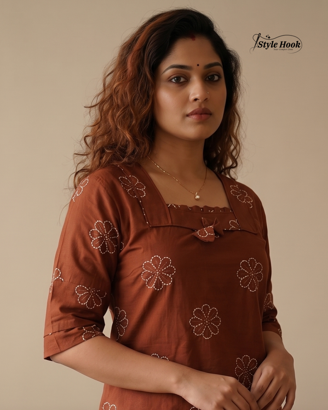 Kerala Onam Special Cotton Nighty with Trending Neck Design