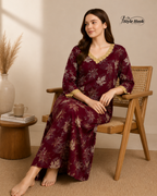 Cotton Lace Maxi with Elegant Sleeve Design