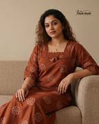 Kerala Onam Special Cotton Nighty with Trending Neck Design