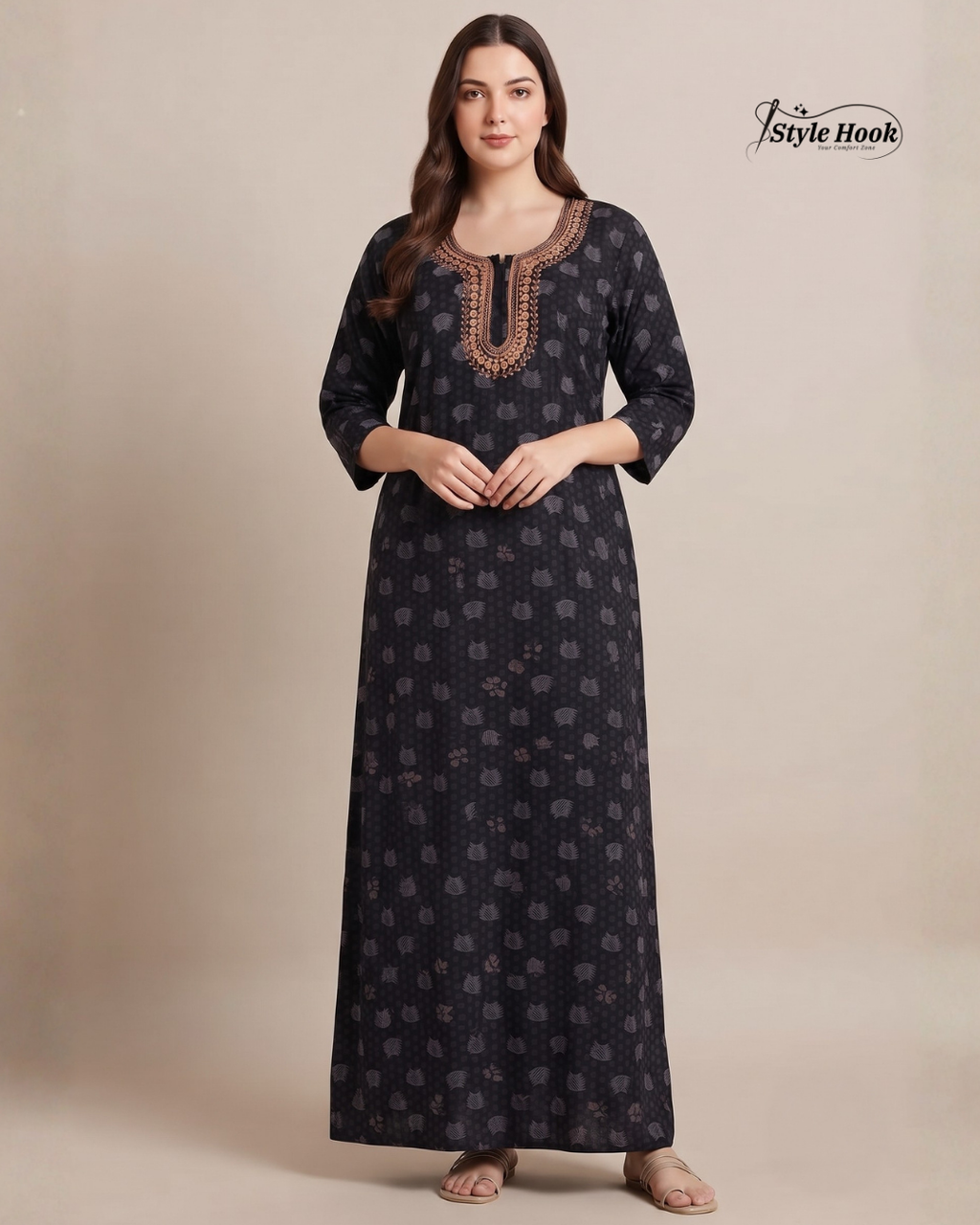 Full Length Cotton Nighty for Ladies