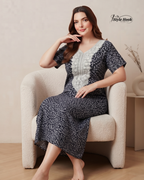 Pakistani Floral Print Maxi Dress Nighty