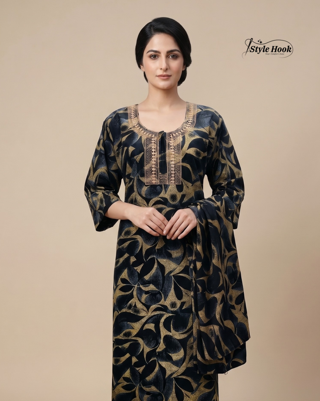 Style Hook Modest Cotton Shawl Nighty for Women