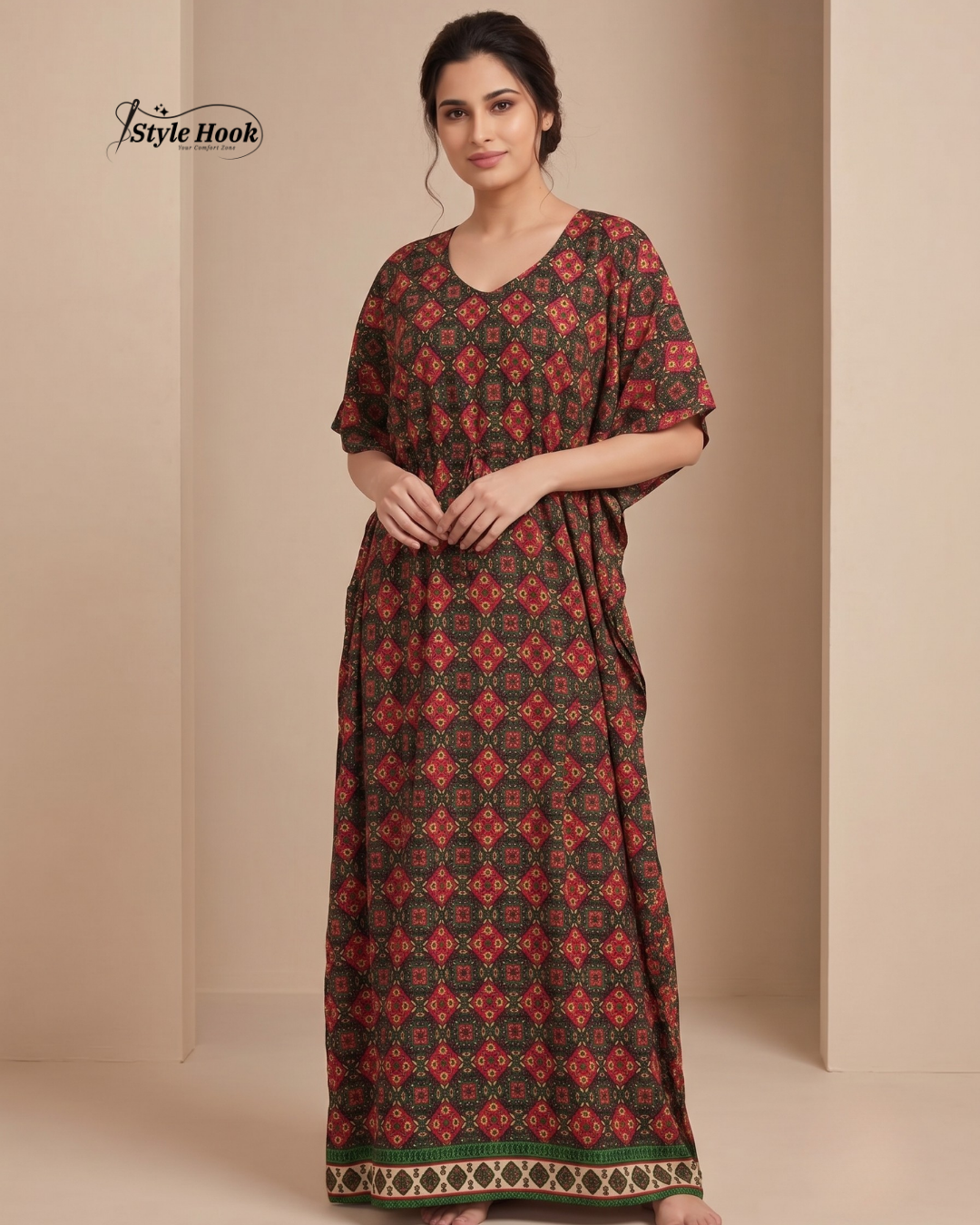 Style Hook Soft Rayon Kaftan Nighty for Women