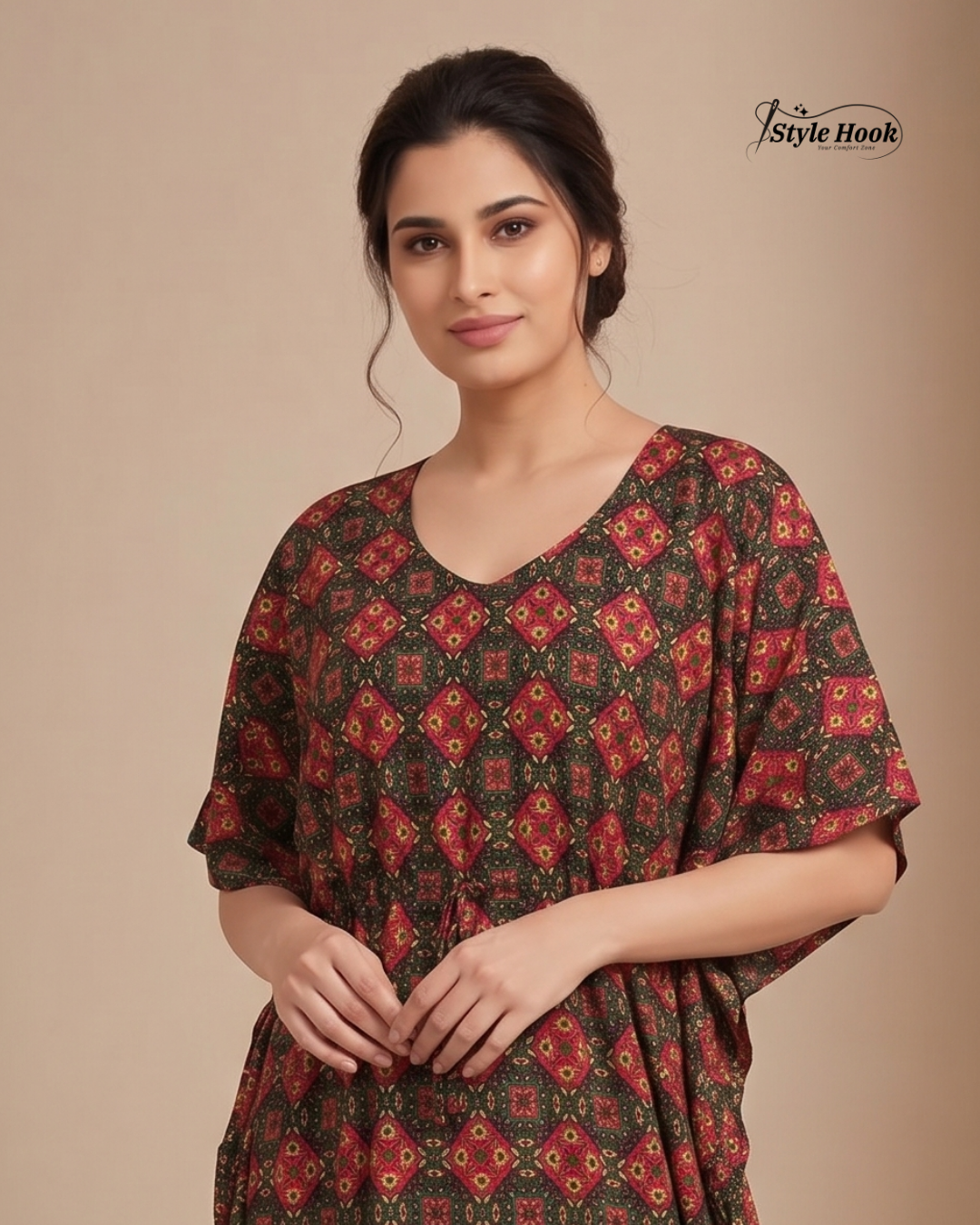 Style Hook Soft Rayon Kaftan Nighty for Women
