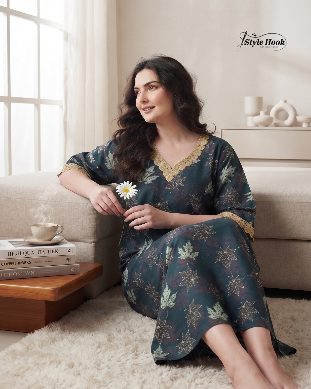 Stylish Cotton Lace House Dress – Onam Collection
