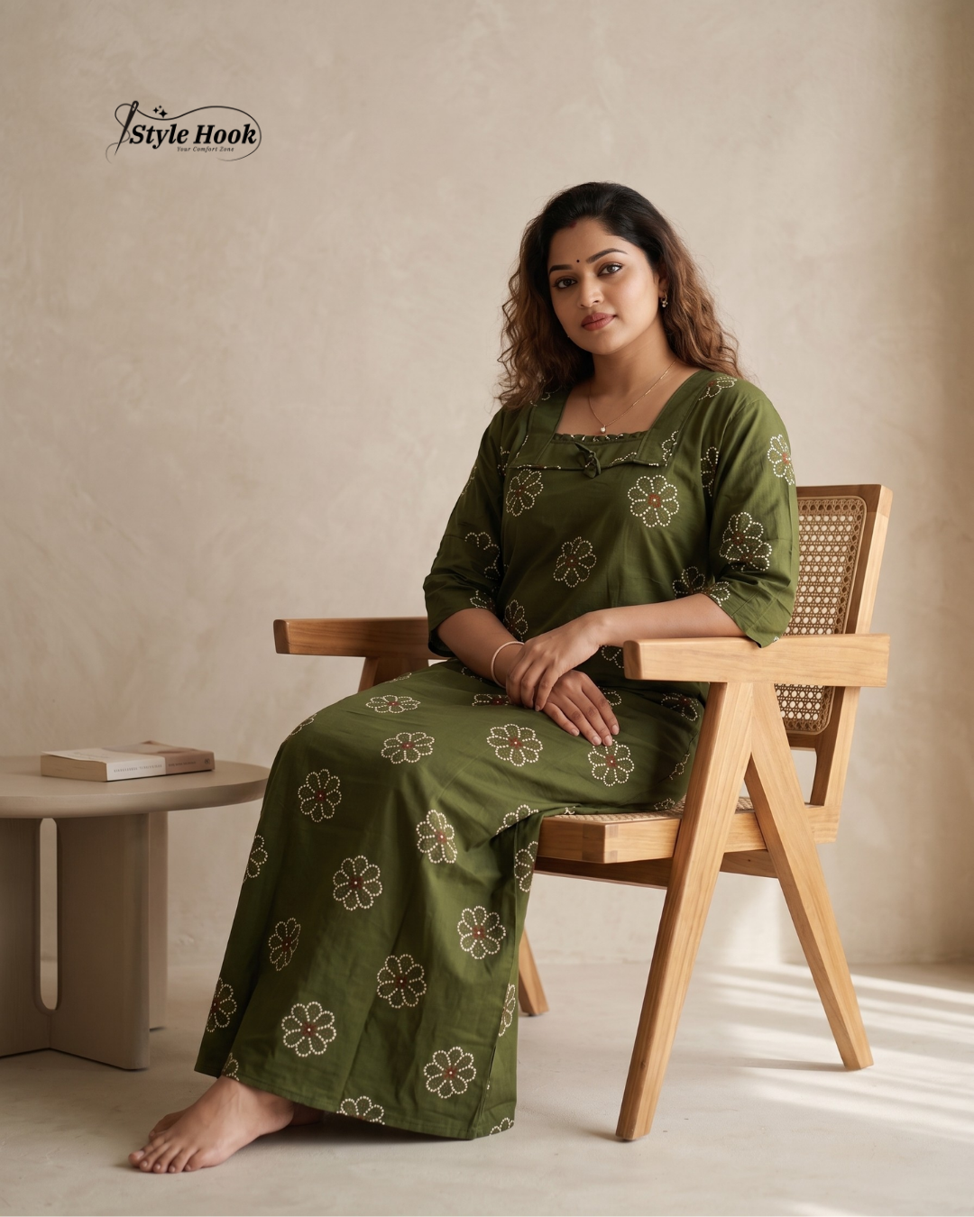 Kerala Onam Special Cotton Nighty with Trending Neck Design