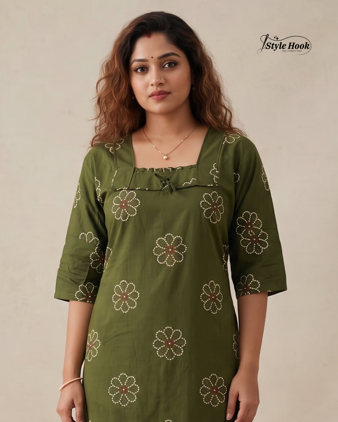 Kerala Onam Special Cotton Nighty with Trending Neck Design