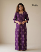 Kerala Onam Special Cotton Nighty with Trending Neck Design