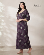 Classic Golden Lace Cotton Nighty