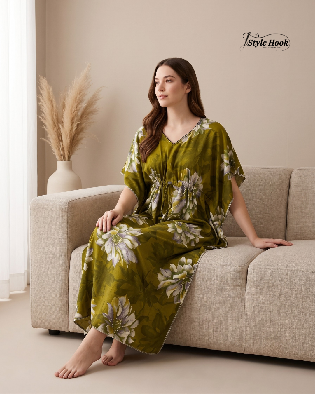 Style Hook Relaxed Home wear Kaftan Nighty