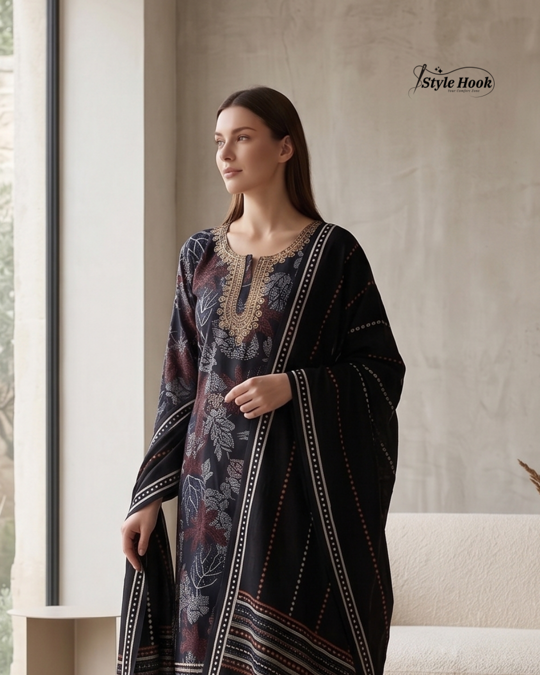 Style Hook Traditional Modest Shawl Cotton Nighty