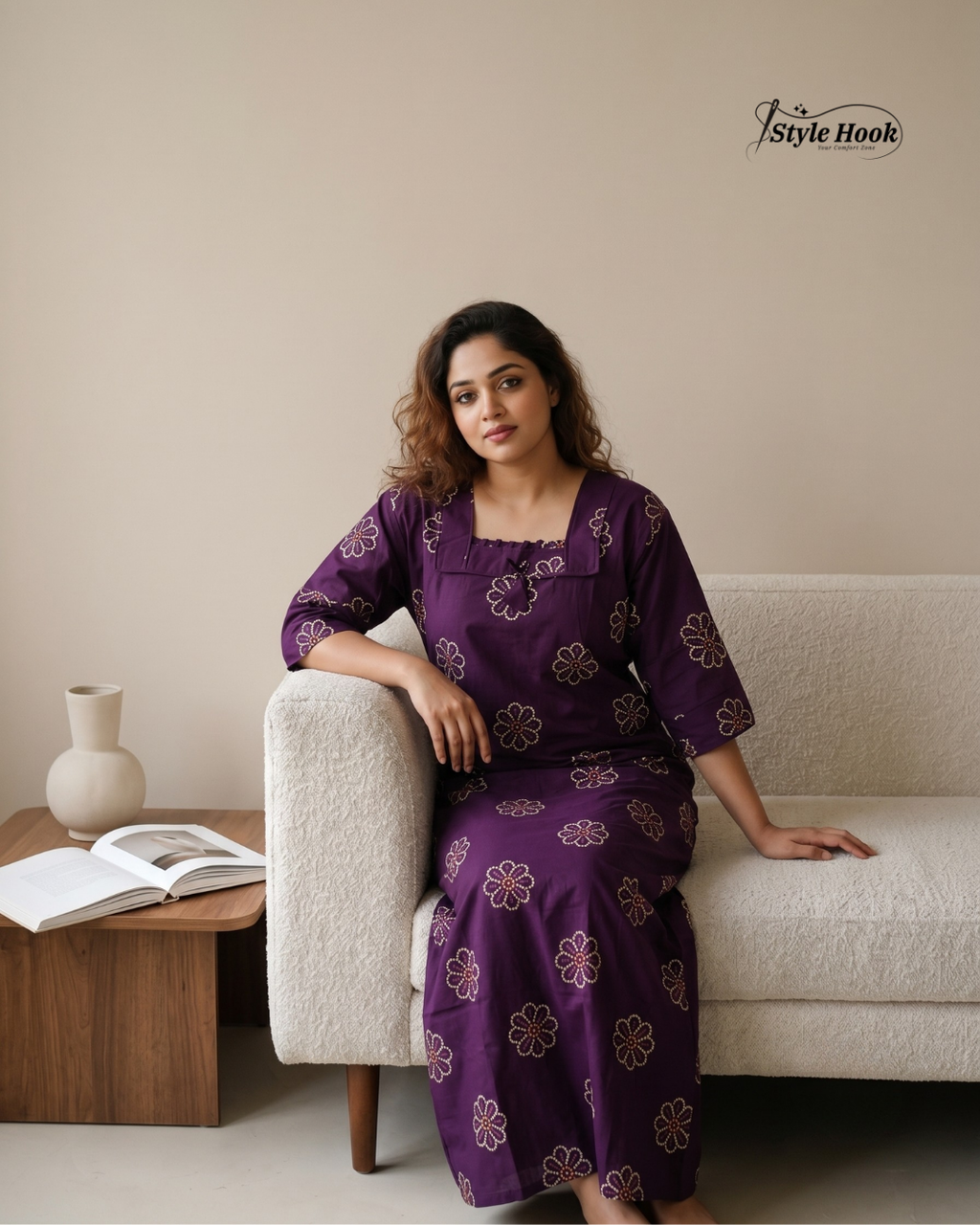 Kerala Onam Special Cotton Nighty with Trending Neck Design