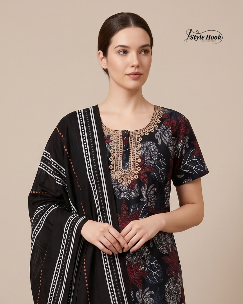 Style Hook Traditional Modest Shawl Cotton Nighty