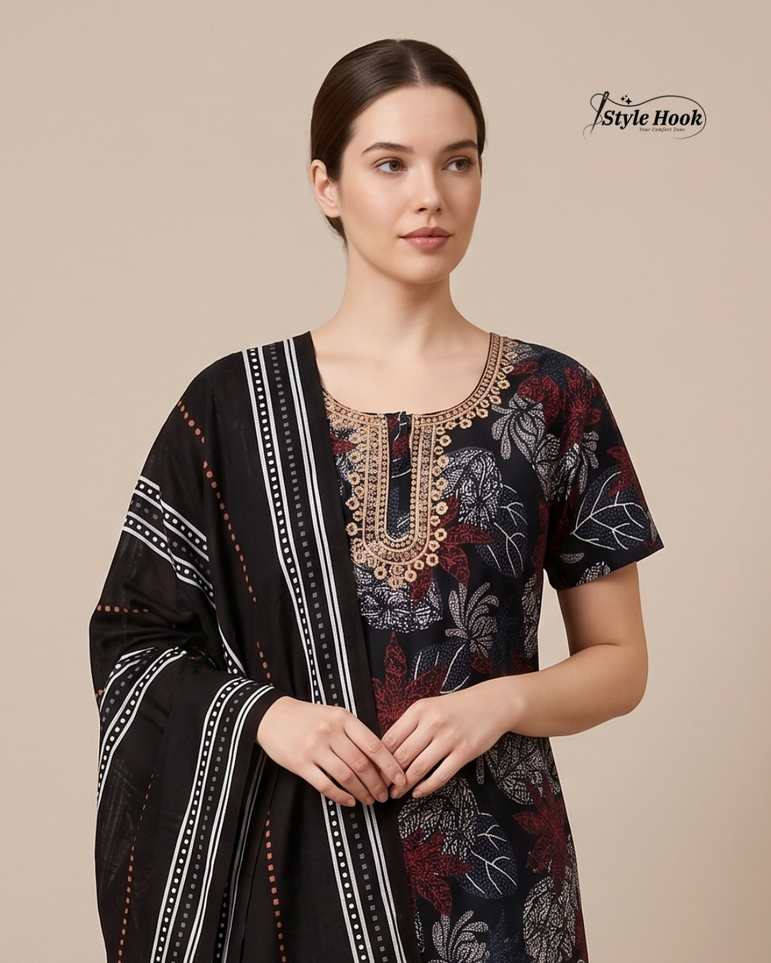 Style Hook Traditional Modest Shawl Cotton Nighty