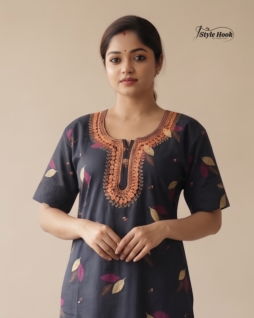 Stylish Cotton Printed Long Nighty