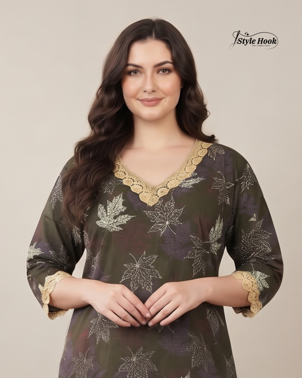 Onam Featured Premium Cotton Lace Nighty – Style Hook