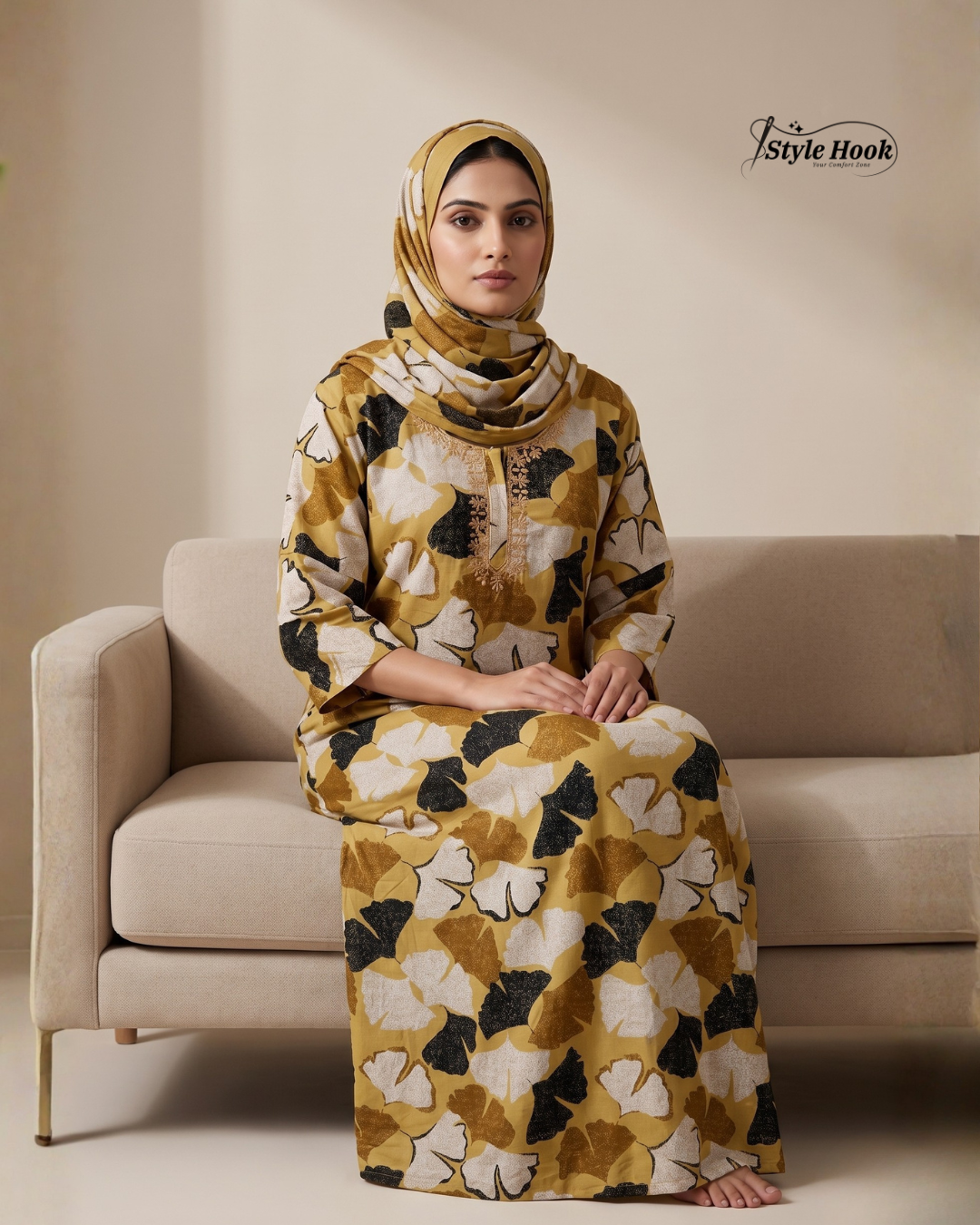 Style Hook Soft Cotton Burqa Style Nighty
