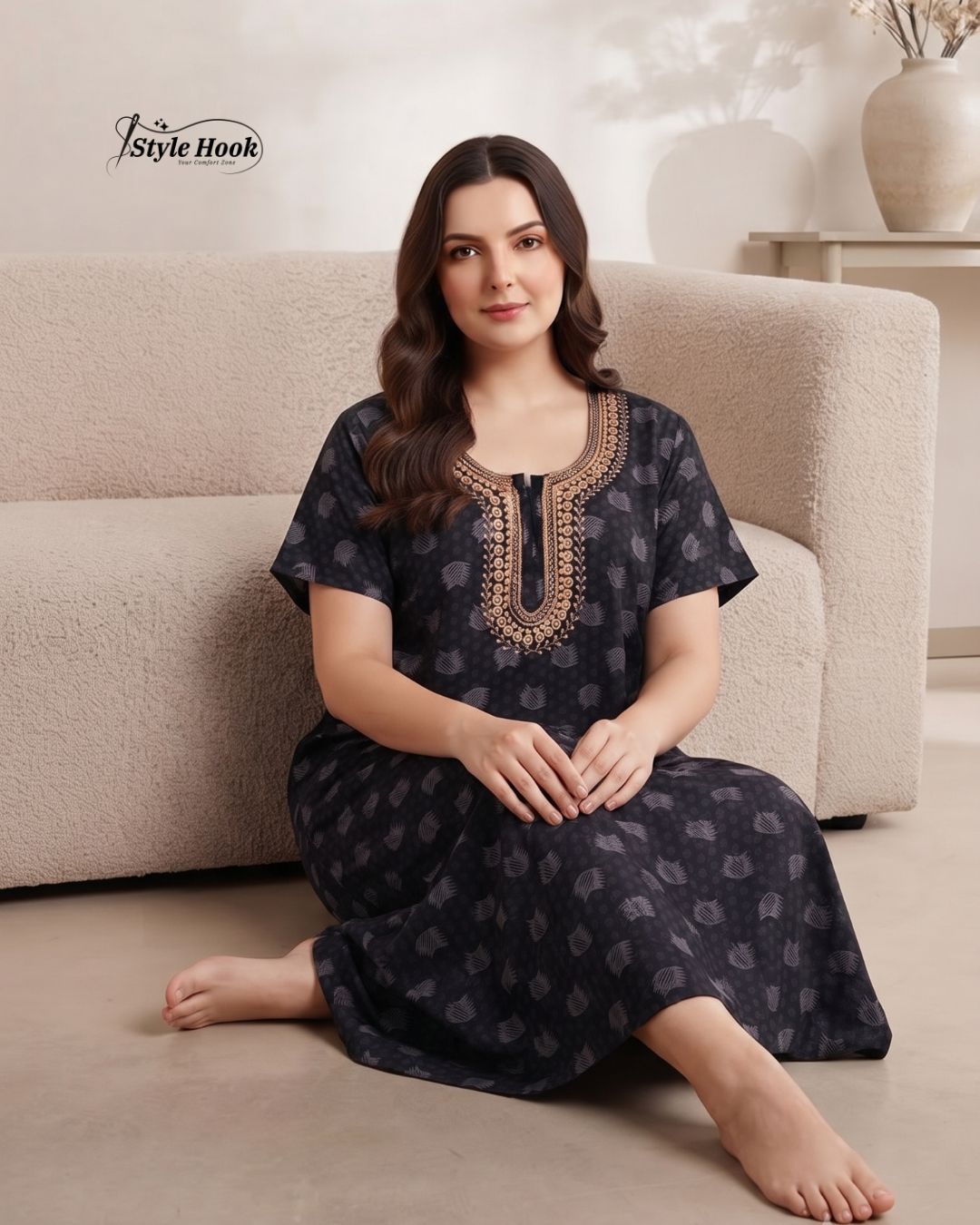 Full Length Cotton Nighty for Ladies
