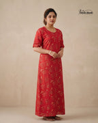 Style hook Canvas neck soft cotton maxi for women