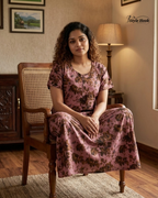 Style Hook Canvas neck cotton nighty for home wear