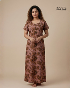 Style Hook Canvas neck cotton nighty for home wear