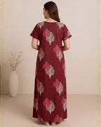 Style Hook Indigo Leaf Red Comfort Nighty