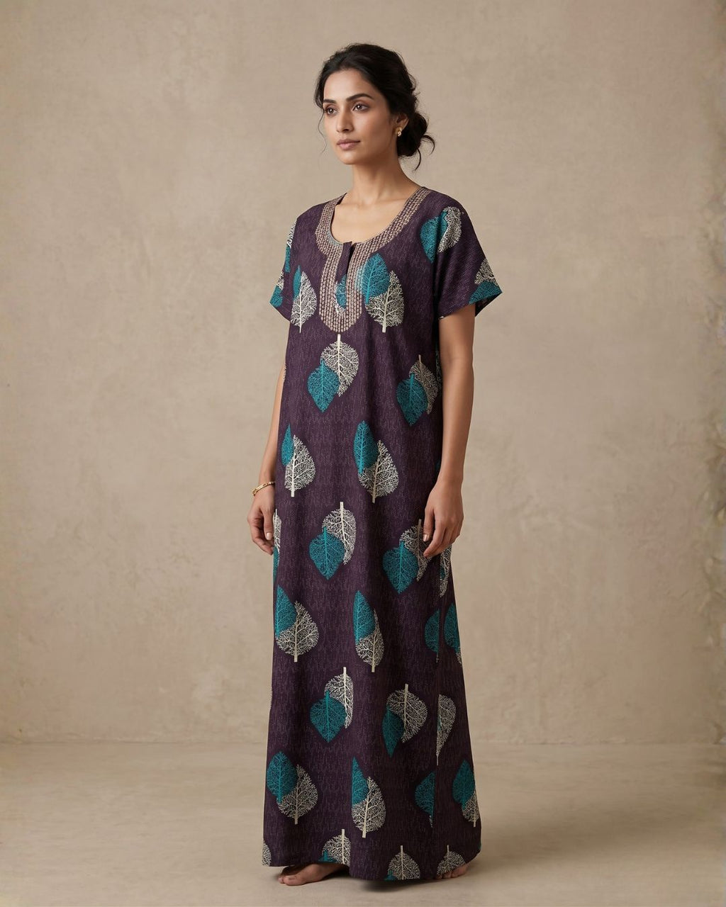 Style Hook Indigo Leaf Navy Blue Comfort Nighty