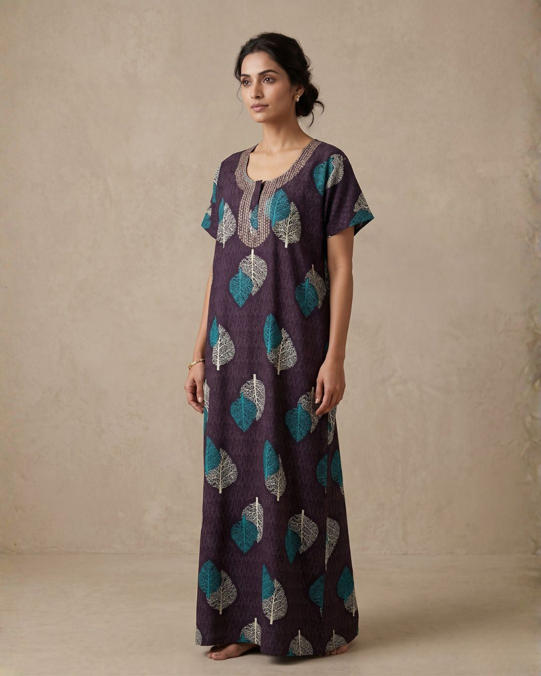 Style Hook Indigo Leaf Navy Blue Comfort Nighty
