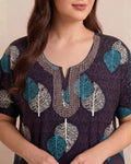 Style Hook Indigo Leaf Navy Blue Comfort Nighty
