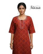 Style Hook Printed Cotton Nighty with Stone for Daily Wear